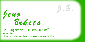 jeno brkits business card